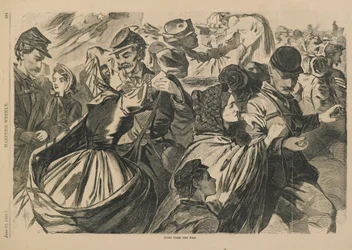 Retour de la guerre, de Harpers Weekly magazine publié le 13 juin 1863